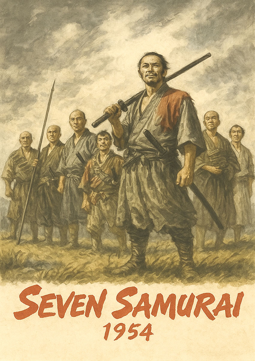 Seven Samurai Artwork Canvas Print & Poster Wall Art - AI PRINT LAB